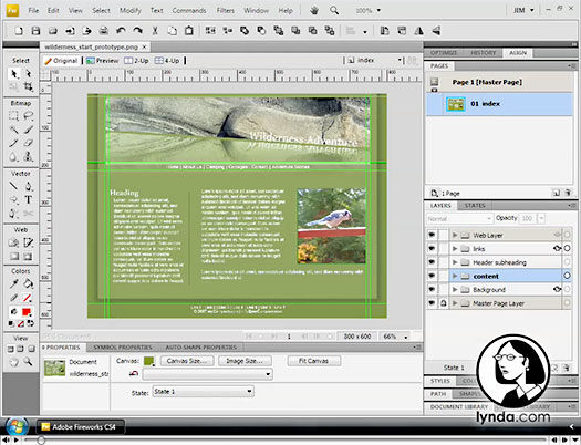 Prototyping A Web Design - Fireworks CS4 Video