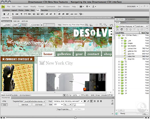 Dreamweaver CS4 Beta New Features