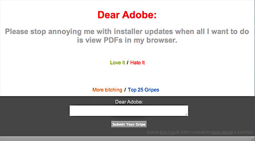 Dear Adobe Website Lets Users Rant And Rave To The Adobe Team