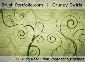 Free Grungy Swirl Photoshop Brushes From BrushPortfolio