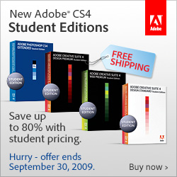 Adobe Summer Special Deals - Save $100 On Upgrades To Creative Suite 4 - Plus Save Up To 80% On Education Versions