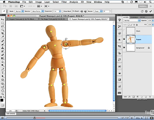 Puppet Warp - Photoshop CS5 Puppet Warp Tool Video