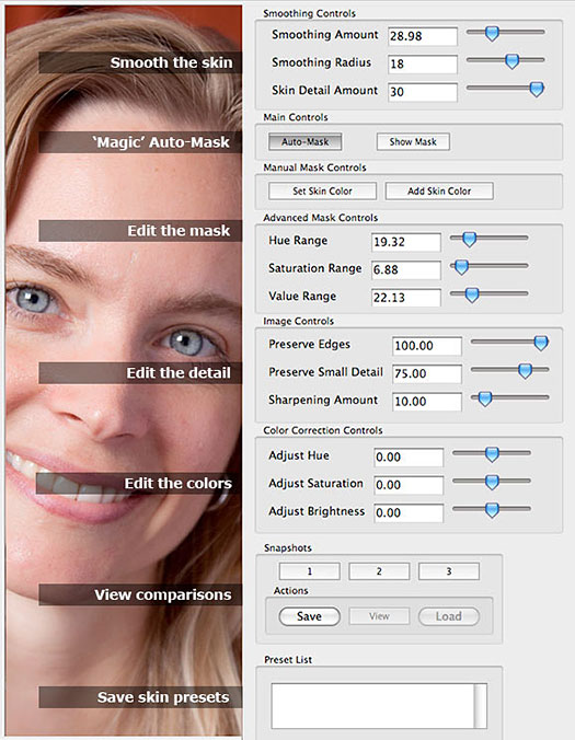 Digital Anarchy today announced their new Beauty Box Photo skin retouching software. The plugin provides an automatic, easy, and inexpensive way of smoothing skin and removing blemishes in photographs. Beauty Box Photo 1.0 is fully compatible with Adobe Photoshop CS5 and earlier versions of Photoshop and Elements