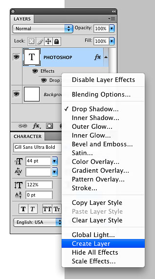 How To Change The Position Of A Text Drop Shadow In Photoshop