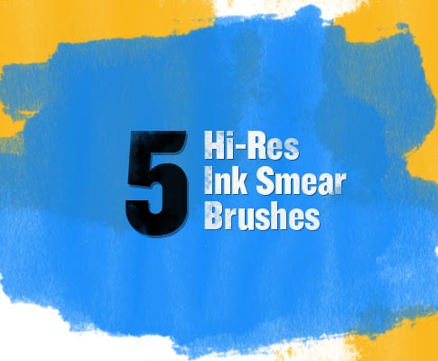 Free Ink Smear Brushes - 5 Free Photoshop Brushes
