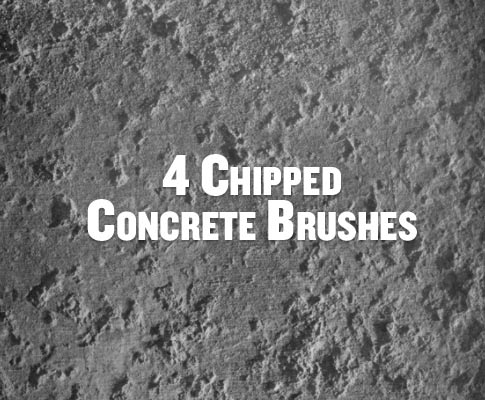 Free Set Of 4 Chipped Concrete Photoshop Brushes