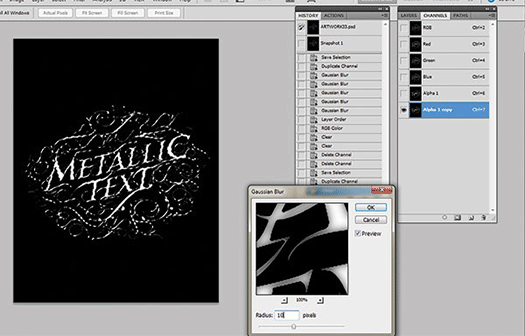 How To Create Metal Type In Five Steaps Steps - Photoshop Tutorial