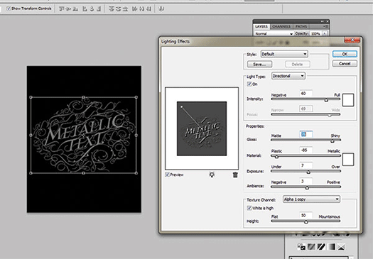 How To Create Metal Type In Five Steaps Steps - Photoshop Tutorial