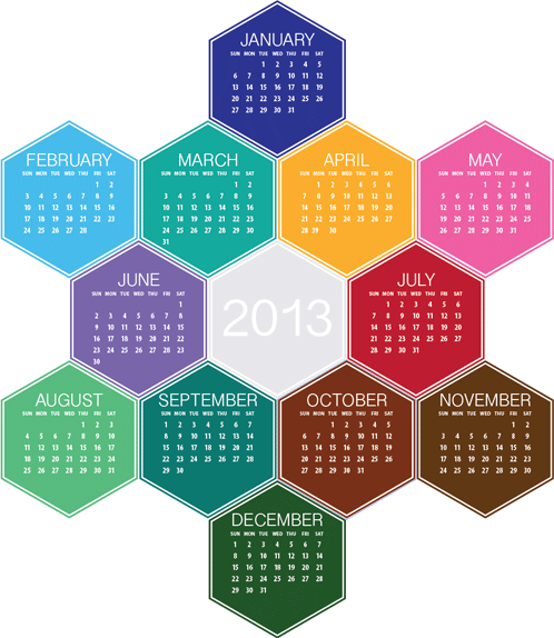 Create A 2013 Hexagonal Calendar In Illustrator