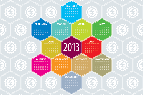 Create A 2013 Hexagonal Calendar In Illustrator