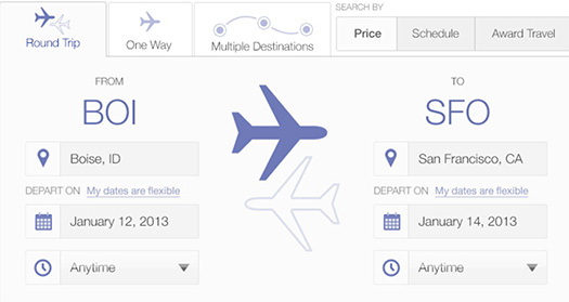 REDESIGNING THE UNITED FLIGHT SEARCH INTERFACE IN PHOTOSHOP. Lots of good ideas and inspiring results. 