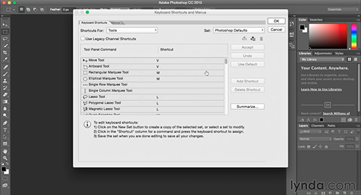 Customizing Keyboard Shortcuts In Photoshop Cc 15 Free Video Tutorial