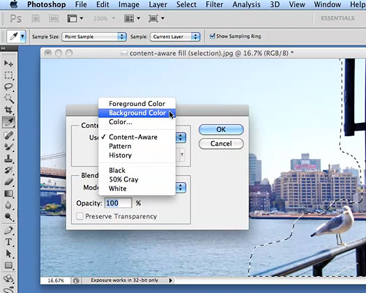 Working With Content Aware Fill In Photoshop CS5 - Photoshop CS5 Tutorial