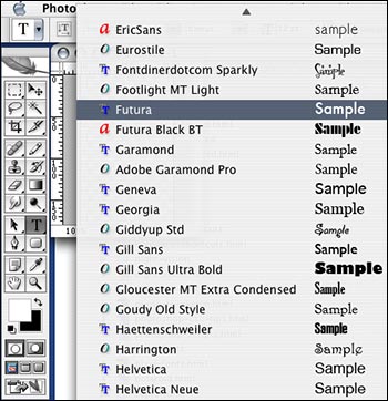 Working With Type In Photoshop CS2 - Some Photoshop Font Preview Tips